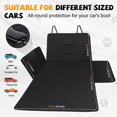 Захист для багажника автомобіля від собаки: універсальний килимок, водонепроникний, стійкий до подряпин, з боковими бар'єрами та захистом краю багажника