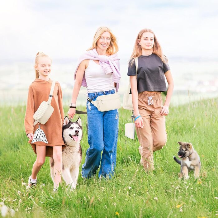 Лекарська сумочка для собак, сумка для тренування з практичним відкриванням однією рукою | Сумочка для собак для тренування та виховання цуценят | Сумка для прогулянок з собакою з диспенсером для пакетів та гачком для кріплення. Білий колір