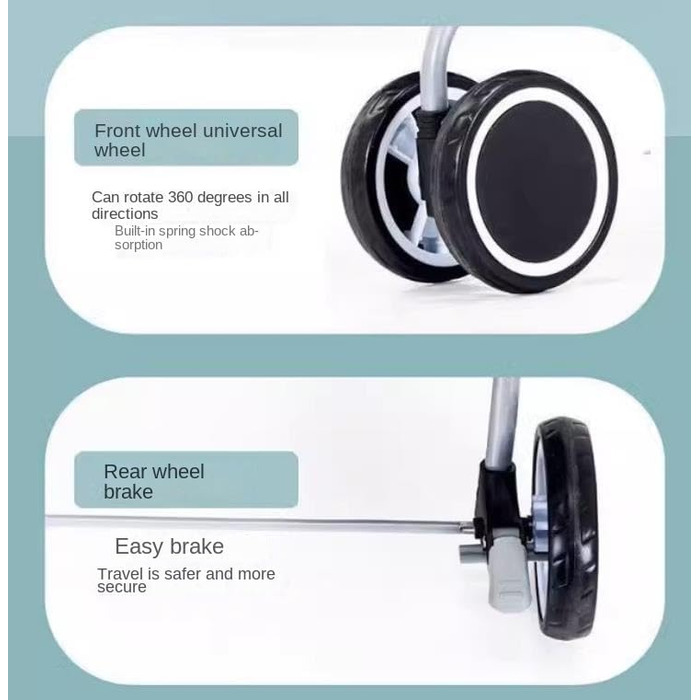 Дитяча коляска для тварин та дітей: зручна та портативна модель з підсклянниками, вантажопідйомність 10 кг