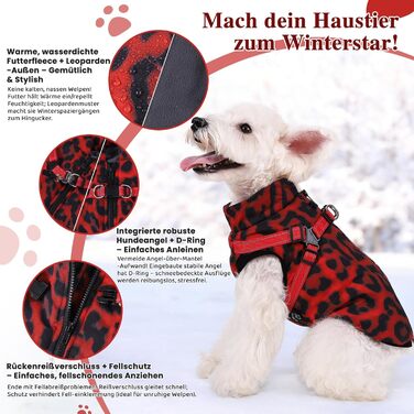 Теплий зимовий одяг для собак Avlot: червоний, розмір L, теплий флісовий одяг, водовідштовхуючий, для холодної погоди