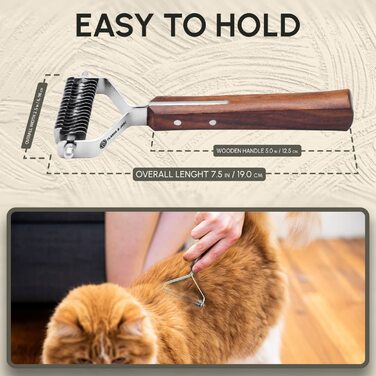 Інструмент для вичісування підшерстка собак та котів FLAMIA & JABZ (16 лез)