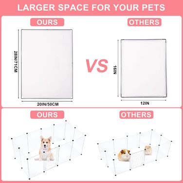 Клітка-загін для дрібних тварин Brian & Dany, 12 панелей, 203 x 101 x 71 см, вольєр для кроликів, цуценят, морських свинок