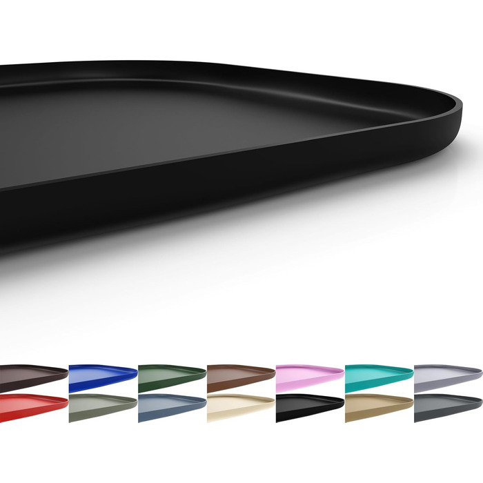 Силіконовий килимок для корму домашніх тварин з піднятим бордюром, миски для собак та котів, килимок-підставка для годівниці з високим бордюром, водовідштовхувальний, гумовий, 24x16x0,8 см (24 x 16 x 0.8 дюймів, чорний)