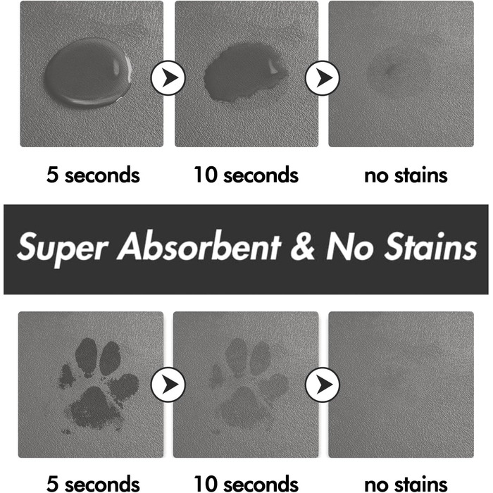 Підкладка під миску для собак та котів, нековзна, 40 x 60 см, сірий колір
