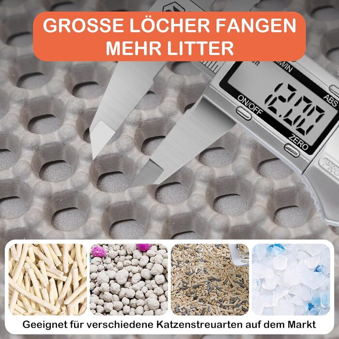 Килимок під лоток для котів Citylife Groß, 120x70 см, двошаровий, вологостійкий, з антиковзаючим покриттям, стільовий дизайн, легке прибирання, сірий колір