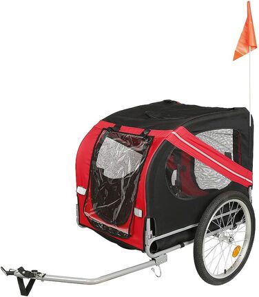 Причіп для собак на велосипед 3в1, переноска для тварин, причіп для джогінгу та велосипеда, до 40 кг (137x73x90 см, червоний та чорний)