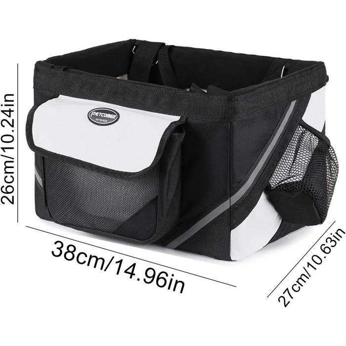 Велосипедна сумка-переноска для тварин, чорна: переноска для собак, котів, кроликів