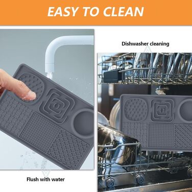 Килимок для собак Leckmatte, силіконовий, антиковзкий, для грумінгу, тренувань, стрижки, сірий