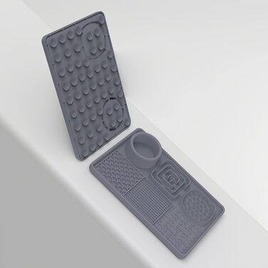 Преміум килимок для собак 3 в 1: повільний годівник, килимок для годування, аксесуар для грумінгу. Силіконовий, блакитний, прямокутний. Підходить для цуценят, котів та інших домашніх тварин.