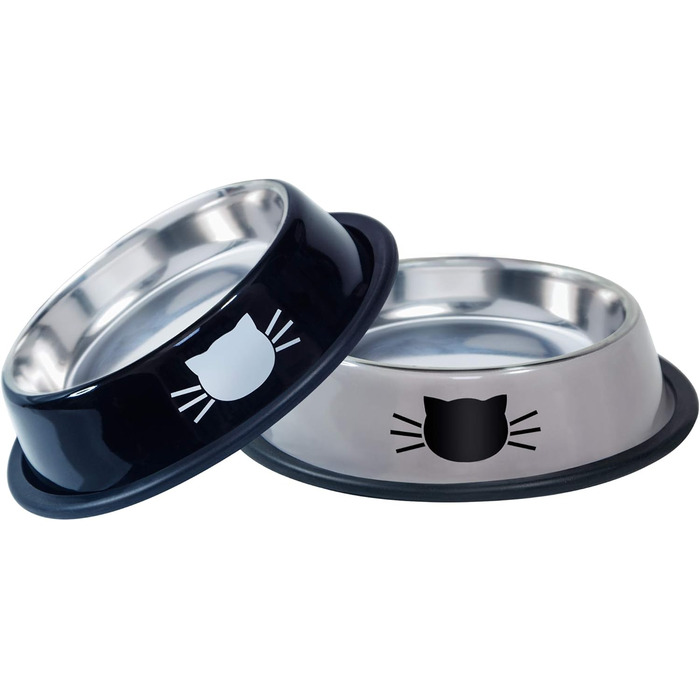 Набір мисок для котячого корму та води JochA: нержавіюча сталь, протиковзкий, легко миється, для котів та маленьких собак
