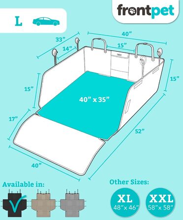 Захисний коврик у багажник для собак FrontPet, універсальний, чорний, великий (35'L x 40'W)