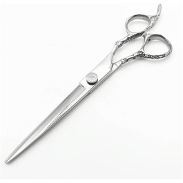 Ножиці для грумінгу собак, вигнуті ножиці для догляду за шерстю тварин, 440C японська сталь, 7.5 дюймів (прямі ножиці)
