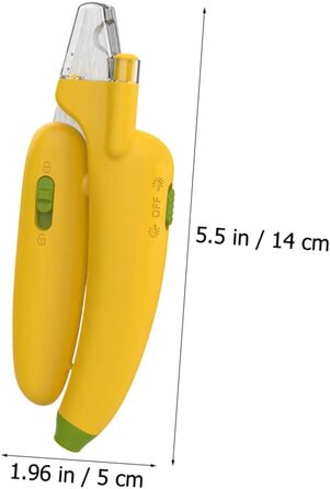 Безпечний тример для кігтів собак та котів BESPORTBLE з LED-підсвічуванням (14x5x2 см, жовтий)