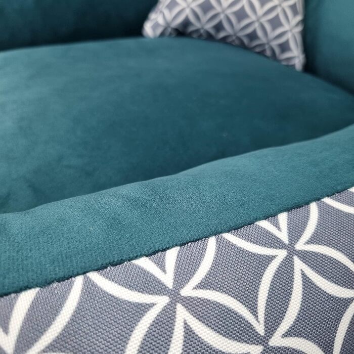 4L Textil OTTO: Лежанка для собак, корзина для собак, м'яке ліжко для собак, лежанка-софа, колір - блакитний (100x80 см)