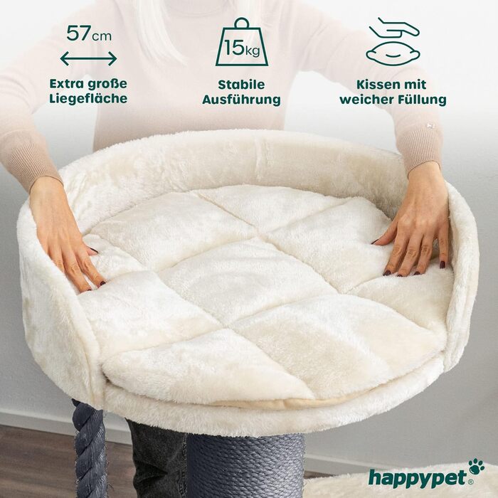 Дряпка для великих котів HAPPYPET Felix, 120 см, преміум-сизаль, стовпи 18 см, стійка для Мейн-кунів