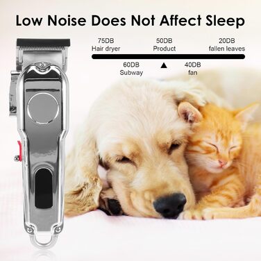 Професійна машинка для стрижки собак, для густого волосся, тиха, бездротова, акумуляторна, з LED-дисплеєм, 10 насадок для собак та котів