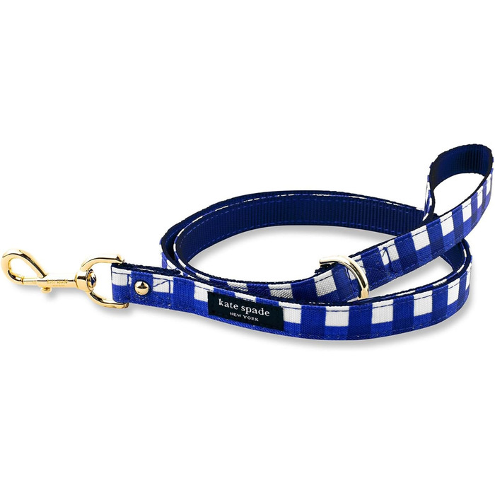 Собача повідок Kate Spade New York 1,4 м, міцний, з золотистою фурнітурою, для малих і середніх собак, стильний аксесуар для собак