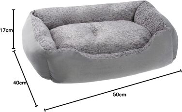 Крісло-ліжко для собак з м'яким знімним подушкою, можна прати, сірий колір, розмір S