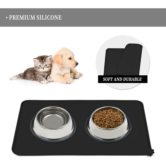 Silikonний килимок для тварин Reopet - водонепроникний килимок для собак та котів з піднятими бортиками (71 x 45 см)