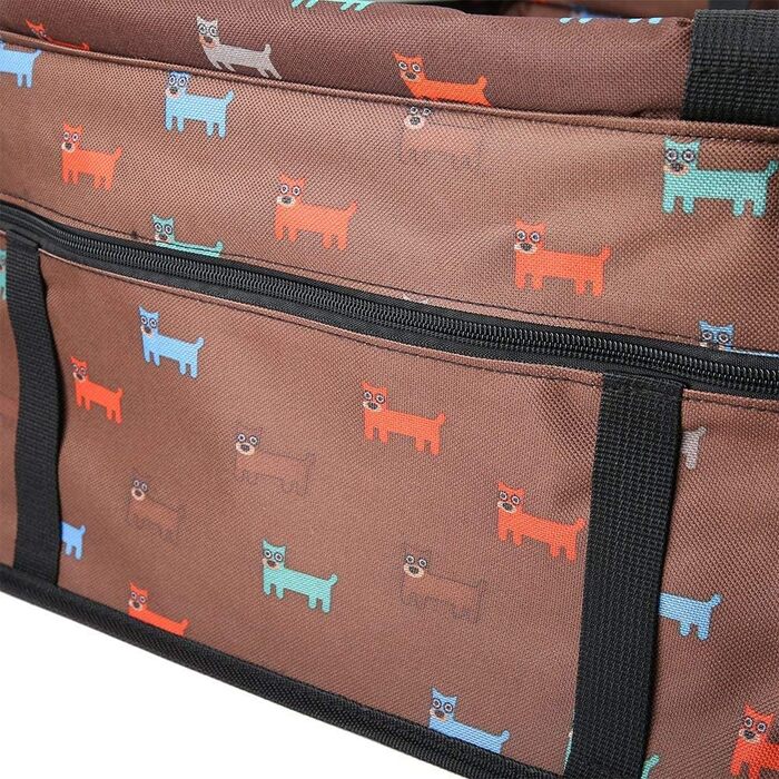 Зручний автокрісло для собак Lyrlody, 3-в-1, з підсумком, дихаючий, з ременями безпеки (колір: коричневий)