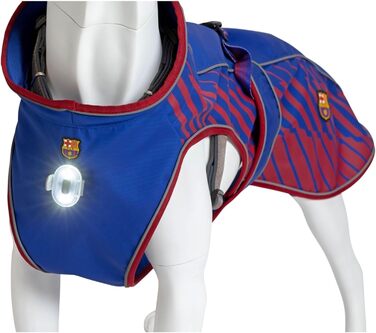 Водонепроникна куртка для собак AX & Olly Regenantel, спортивна модель з регульованим поясом, світловідбиваючі елементи, отвір для шлейки (XS, FC Barcelona)