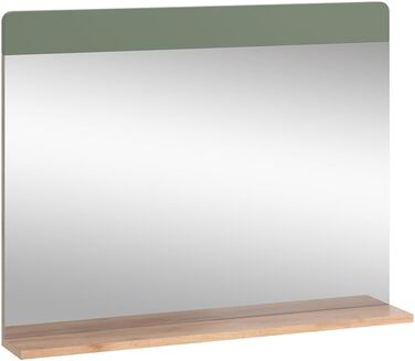 Тумба Vicco Izan, білий глянець, 36.6x76.6 см з ящиком і дверцятами, декор дуб золота сила, зелений