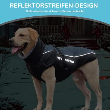 Водонепроникний теплий зимовий одяг для собак ALLSOPETS з світловідбиваючими смугами. Зимова жилетка для собак, теплий одяг для собак (Meteoritgrau, 3XL)