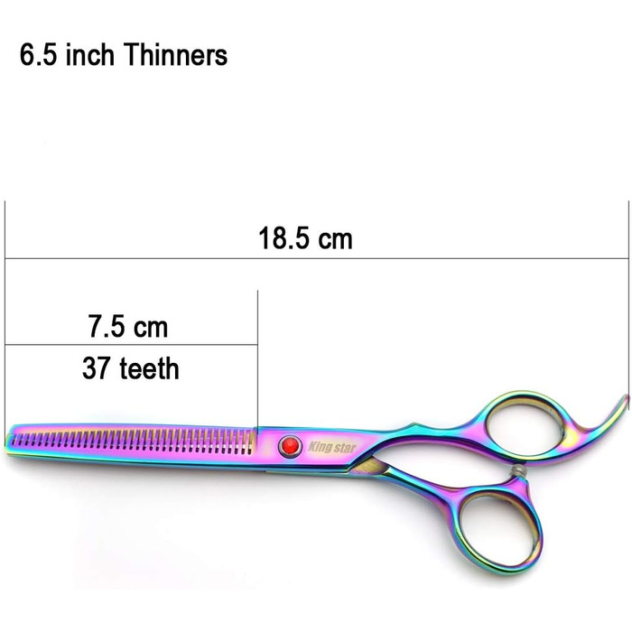 Професійний набір для стрижки тварин, 17.8 см, титан, різнокольоровий (радужний), прямий, поступово тоншаючий, вигнутий, 4-частинний набір для догляду за собаками (радужний)