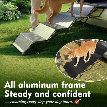 Сходи для собак XARILK - 5-ступенева алюмінієва драбина для собак, 44 см, до 110 кг, для авто, позашляховиків, ліжок та вантажівок