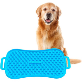 Килимок для собак Marley Reversible Lick Mat: силікон, повільне годування, антиковзаюча поверхня, блакитний колір