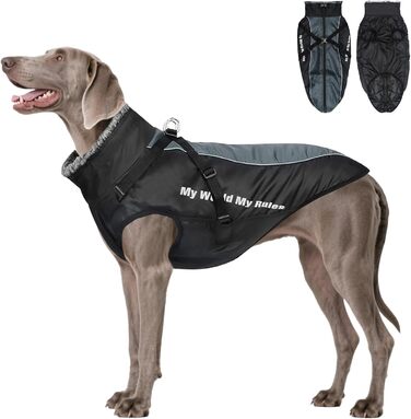 Зимовий теплий куртка для собак, водонепроникний, з кріпленням для повідка, для середніх собак (2XL)