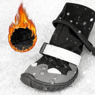 Чоботи для собак з підтримуючою конструкцією, водонепроникні чоботи-регулятори для цуценят, зимові чоботи-снігоступи, антибагряний костюм з чоботами, регульовані підтяжки (XS)