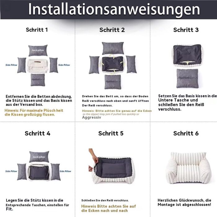 Диван для домашніх тварин, ортопедичний лежак для котів та собак, миючий диван для собак, стійкий до подряпин, нековзний, для великих, середніх та малих собак та котів (1шт, L)