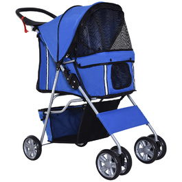 PawHut Dog Stroller Dog Buggy Pet Stroller Jogger Trailer для собак синій, складний і легкий, чудово підходить для поїздок