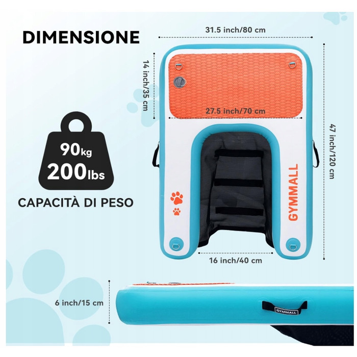 Надувна платформа-трап для собак: вихід із води (басейн, озеро, море)