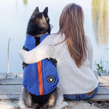 Теплий зимовий пуховик для собак, водонепроникна флісова жилетка, тепла куртка для цуценят та собак різних розмірів (S, блакитний)