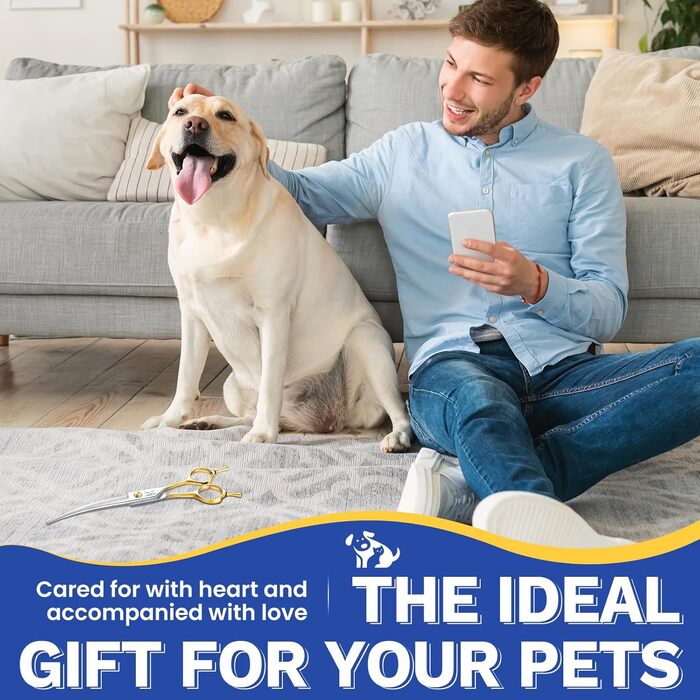 Професійна вигнута собача ножиця JASON 7.5 дюймів: ножиці для грумінгу собак та котів з японської нержавіючої сталі