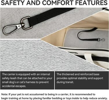 Сумка для собак та котів KZARYVEXIS, легка та дихаюча, з Oxford тканини, з карабіном, для подорожей та прогулянок (Бежева)