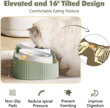 Керамічні годівниці для котів та собак, піднята платформа, набір мисок для їжі та води, антивикидування, годівниця для домашніх тварин