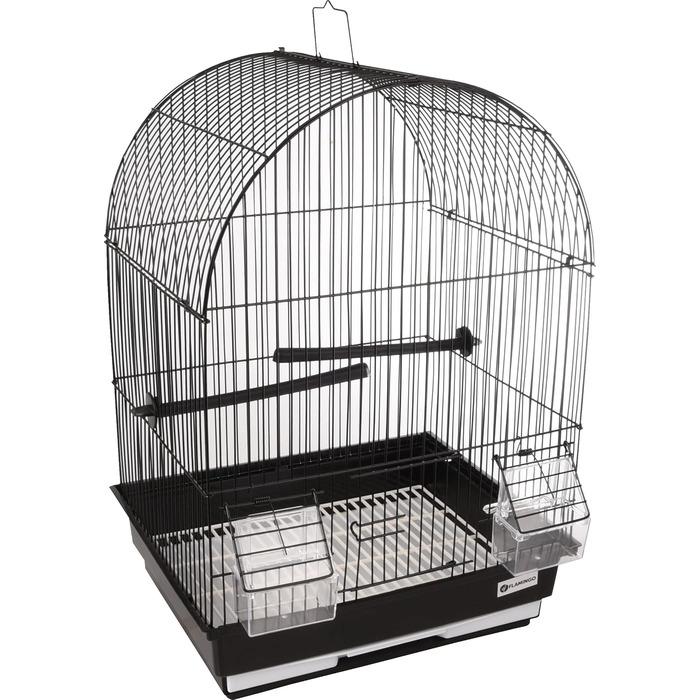 Клітка для птахів Flamingo ALOR 2, чорна, 34,5x28x48,5 см