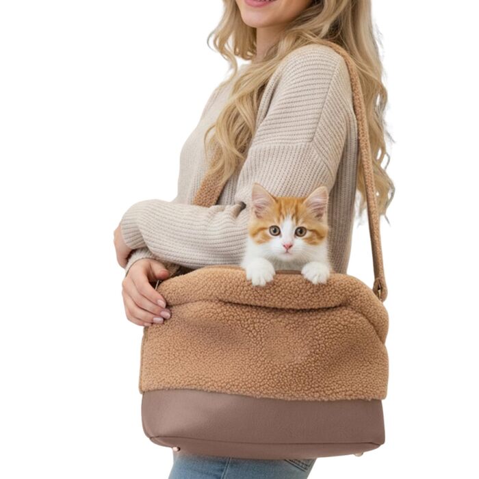 Сумка-переноска для цуценят, водонепроникна та тепла захисна сумка для тварин | з безпечним шлейкою та теплим підкладкою для собак – підходить для маленьких порід та кошенят, прогулянки в холодну погоду