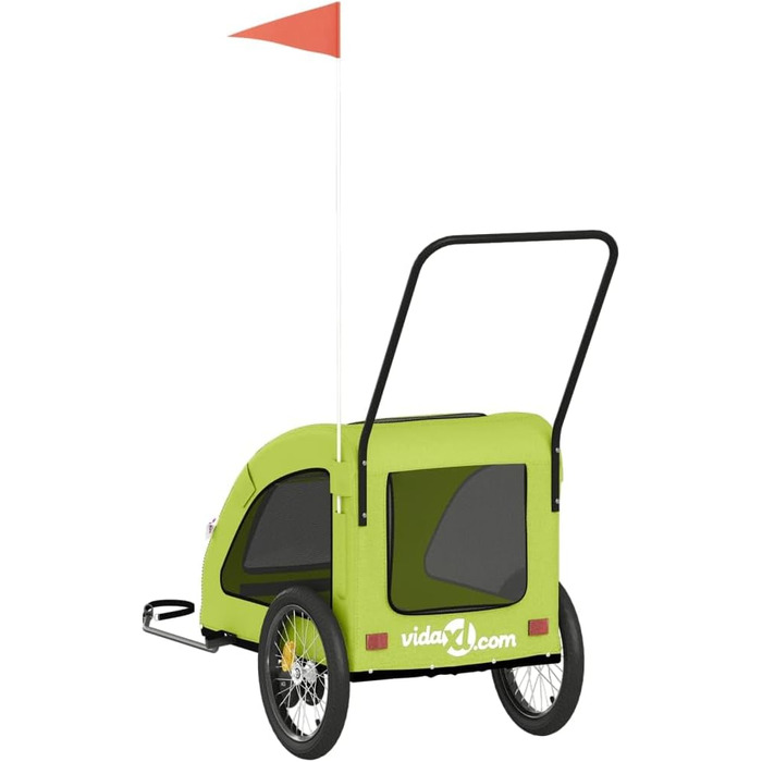 Причіп для велосипеда для собак та котів, зелений, Oxford-Gewebe та метал