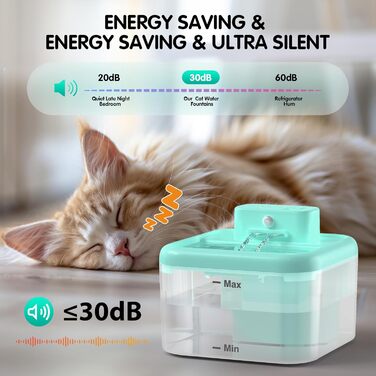 Трубочка для котів RUXAN, 2L, тихий фонтанчик з батарейкою, 2200mAh, з датчиком руху, 3 режими, для котів та собак, білий (блакитний, поліпропілен (PP))