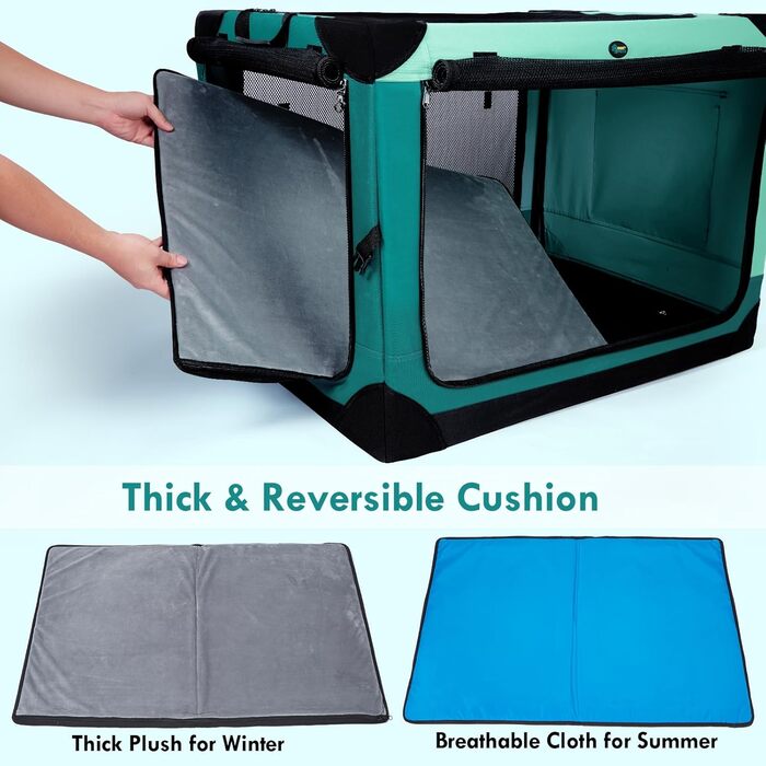 Складана переносна переносна клітка для собак та котів Ownpets з міцним сталевим каркасом, 4 дверцята, розмір L (91.5 x 63.5 x 63.5 см)