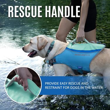 Спасальний жилет для собак ZLX Ripstop Blue L, для малих, середніх та великих собак, регульований, легкий, для плавання та водного відпочинку