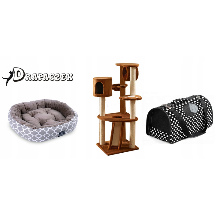 Високий когтеточка-комплекс для котів: лежанка та стовпчик для дряпання, вежа Drapaczek 161 - 220 см