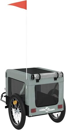 Кіянка для собак та котів з тканини Oxford, з ПВХ-дахом, 63x123x66 см, сіро-чорна модель 93916