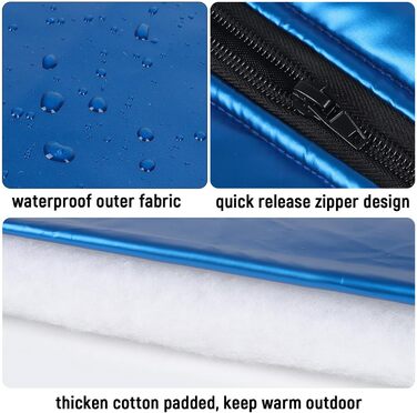 Водонепроникна зимова куртка для собак та котів SALLLEE LUCKY STORE з кільцем D, блакитна (XL)