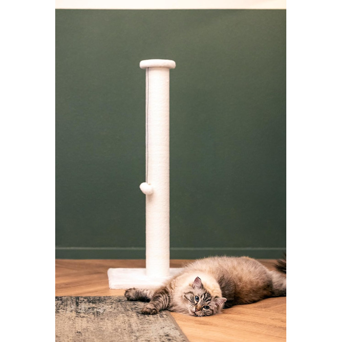 Beeztees Serpa XL Когтеточка для котів, біла, 40x40x90 см