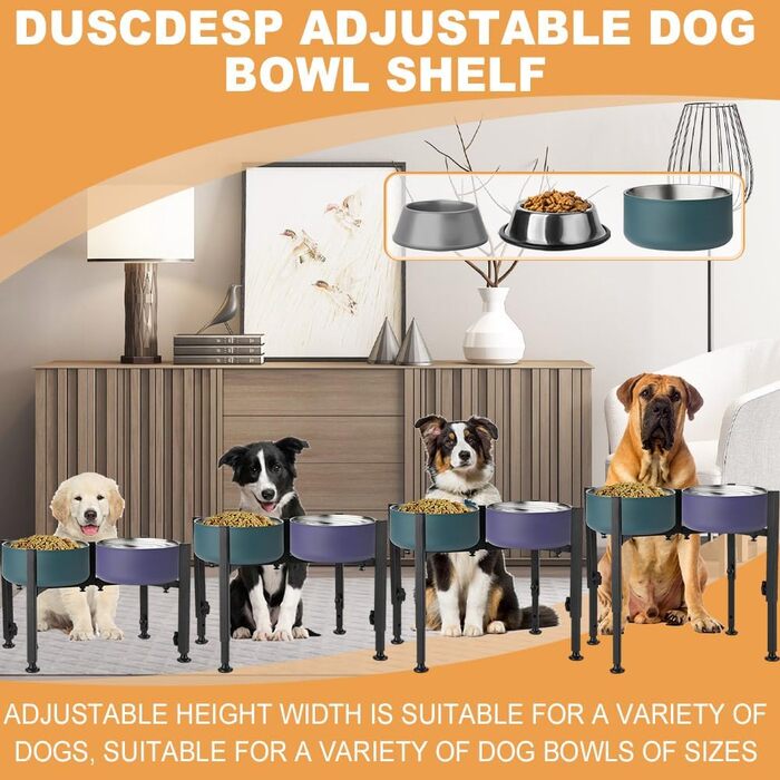Підставка для годівлі собак з регулюванням висоти та ширини, для середніх та великих тварин